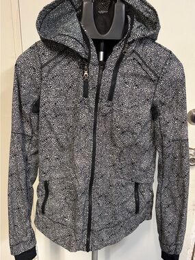 lululemon athletica Black & White Speckled Hooded Utility Jacket
